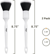 Charger l'image dans la galerie, Premium Car Detailing Brush Set - Professional 3 Pack Kit Detail Brushes with Soft Boars Hair Bristles for Auto Interior &amp; Exterior - for Cleaning Leather Seats, Air Vents, Wheels &amp; Emblems