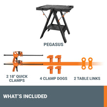 Charger l'image dans la galerie, WORX WX051 Pegasus Folding Work Table with Quick Clamps