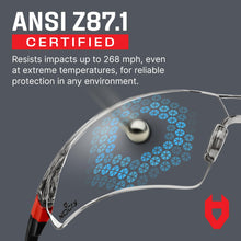 Charger l'image dans la galerie, Lien affilié - NoCry Safety Glasses with Clear Anti Fog Scratch Resistant Wrap-Around Lenses and Non-Slip Grips, UV Protection. Adjustable (Clear, Black &amp; Red)