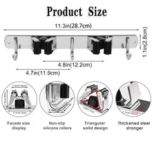 Charger l'image dans la galerie, 3 Racks and 4 Hooks Broom and Mop Holder Wall Mounted Garage Organizer Storage Tool Racks Stainless Steel Heavy Duty Hooks Self Adhesive Solid Non-slip Wall Hangers for Home Kitchen Garden Laundry