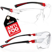 Charger l'image dans la galerie, Lien affilié - NoCry Safety Glasses with Clear Anti Fog Scratch Resistant Wrap-Around Lenses and Non-Slip Grips, UV Protection. Adjustable (Clear, Black &amp; Red)
