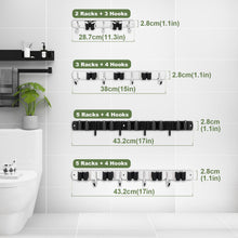 Charger l'image dans la galerie, 3 Racks and 4 Hooks Broom and Mop Holder Wall Mounted Garage Organizer Storage Tool Racks Stainless Steel Heavy Duty Hooks Self Adhesive Solid Non-slip Wall Hangers for Home Kitchen Garden Laundry
