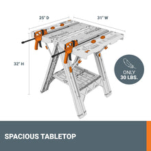 Charger l'image dans la galerie, WORX WX051 Pegasus Folding Work Table with Quick Clamps