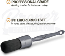 Charger l'image dans la galerie, Premium Car Detailing Brush Set - Professional 3 Pack Kit Detail Brushes with Soft Boars Hair Bristles for Auto Interior &amp; Exterior - for Cleaning Leather Seats, Air Vents, Wheels &amp; Emblems