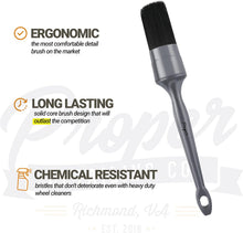 Charger l'image dans la galerie, Premium Car Detailing Brush Set - Professional 3 Pack Kit Detail Brushes with Soft Boars Hair Bristles for Auto Interior &amp; Exterior - for Cleaning Leather Seats, Air Vents, Wheels &amp; Emblems