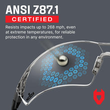 Charger l'image dans la galerie, Lien affilié - NoCry Safety Glasses with Clear Anti Fog Scratch Resistant Wrap-Around Lenses and Non-Slip Grips, UV Protection. Adjustable (Clear, Black &amp; Red)