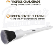 Charger l'image dans la galerie, Premium Car Detailing Brush Set - Professional 3 Pack Kit Detail Brushes with Soft Boars Hair Bristles for Auto Interior &amp; Exterior - for Cleaning Leather Seats, Air Vents, Wheels &amp; Emblems