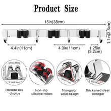 Charger l'image dans la galerie, 3 Racks and 4 Hooks Broom and Mop Holder Wall Mounted Garage Organizer Storage Tool Racks Stainless Steel Heavy Duty Hooks Self Adhesive Solid Non-slip Wall Hangers for Home Kitchen Garden Laundry