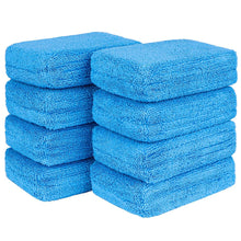 Charger l'image dans la galerie, HOMEXCEL Blue Microfiber Applicator Pads 8 Pack, Scratch-Free Car Wash Sponge for Cleaning, Premium Wax Foam Applicator Pads for Car Detailing, 5”x3”