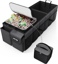 Charger l'image dans la galerie, Lien affilié-  HOTOR Trunk Organizer - Car Organizer, Foldable Trunk organizer for SUVs &amp; Sedans, Car Accessories, Tools, Sundries, 2 Compartments, Black