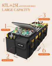 Charger l'image dans la galerie, Lien affilié-  HOTOR Trunk Organizer - Car Organizer, Foldable Trunk organizer for SUVs &amp; Sedans, Car Accessories, Tools, Sundries, 2 Compartments, Black