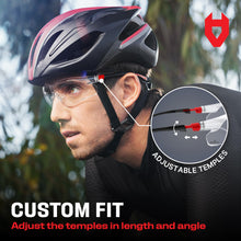 Charger l'image dans la galerie, Lien affilié - NoCry Safety Glasses with Clear Anti Fog Scratch Resistant Wrap-Around Lenses and Non-Slip Grips, UV Protection. Adjustable (Clear, Black &amp; Red)