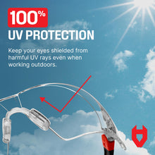 Charger l'image dans la galerie, Lien affilié - NoCry Safety Glasses with Clear Anti Fog Scratch Resistant Wrap-Around Lenses and Non-Slip Grips, UV Protection. Adjustable (Clear, Black &amp; Red)