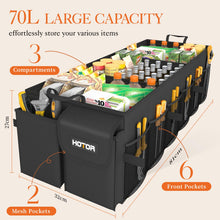 Charger l'image dans la galerie, Lien affilié-  HOTOR Trunk Organizer - Car Organizer, Foldable Trunk organizer for SUVs &amp; Sedans, Car Accessories, Tools, Sundries, 2 Compartments, Black