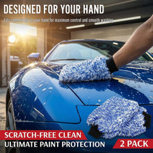 Charger l'image dans la galerie, TAKAVU New Car Wash Mitt, 2 Pack Premium Cyclone Microfiber Washing Gloves, Holds Tons of Sudsy Water for Effective Washing, Machine Washable, Lint Free, Scratch Free (Blue)