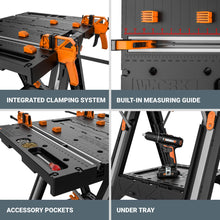 Charger l'image dans la galerie, WORX WX051 Pegasus Folding Work Table with Quick Clamps