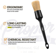 Charger l'image dans la galerie, Premium Car Detailing Brush Set - Professional 3 Pack Kit Detail Brushes with Soft Boars Hair Bristles for Auto Interior &amp; Exterior - for Cleaning Leather Seats, Air Vents, Wheels &amp; Emblems