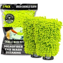Charger l'image dans la galerie, Chemical Guys Chenille Premium Scratch-Free Microfiber Wash Mitt Green, Great for Cars, Trucks, SUVs, RVs &amp; More (2 Pack)