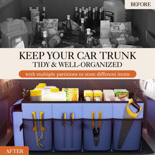 Charger l'image dans la galerie, Lien affilié-  HOTOR Trunk Organizer - Car Organizer, Foldable Trunk organizer for SUVs &amp; Sedans, Car Accessories, Tools, Sundries, 2 Compartments, Black