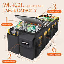 Charger l'image dans la galerie, Lien affilié-  HOTOR Trunk Organizer - Car Organizer, Foldable Trunk organizer for SUVs &amp; Sedans, Car Accessories, Tools, Sundries, 2 Compartments, Black