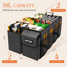 Charger l'image dans la galerie, Lien affilié-  HOTOR Trunk Organizer - Car Organizer, Foldable Trunk organizer for SUVs &amp; Sedans, Car Accessories, Tools, Sundries, 2 Compartments, Black
