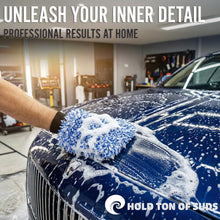 Charger l'image dans la galerie, TAKAVU New Car Wash Mitt, 2 Pack Premium Cyclone Microfiber Washing Gloves, Holds Tons of Sudsy Water for Effective Washing, Machine Washable, Lint Free, Scratch Free (Blue)