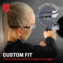 Charger l'image dans la galerie, Lien affilié - NoCry Safety Glasses with Clear Anti Fog Scratch Resistant Wrap-Around Lenses and Non-Slip Grips, UV Protection. Adjustable (Clear, Black &amp; Red)