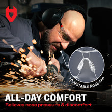 Charger l'image dans la galerie, Lien affilié - NoCry Safety Glasses with Clear Anti Fog Scratch Resistant Wrap-Around Lenses and Non-Slip Grips, UV Protection. Adjustable (Clear, Black &amp; Red)